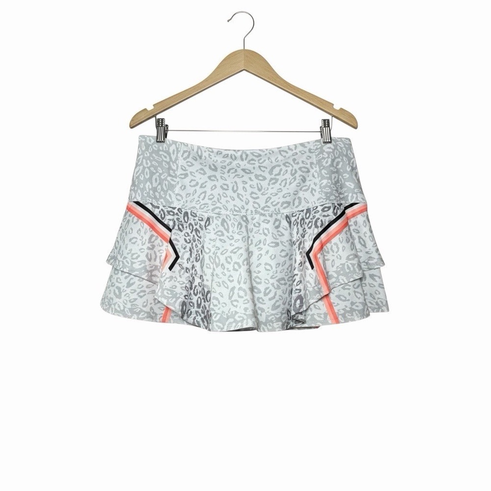 Lucky in Love Womens XL 14 Leopard Tennis Skort Tiered Golf Athletic Skirt - Picture 2 of 10